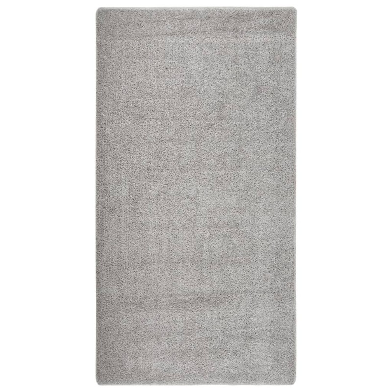 vidaXL Alfombra peluda antideslizante gris claro 80x150 cm vidaXL Alfombra peluda antideslizante gris claro 80x150 cm