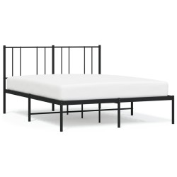 vidaXL Estructura de cama con cabecero metal negro 160x200 cm