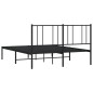 vidaXL Estructura de cama con cabecero metal negro 160x200 cm vidaXL Estructura de cama con cabecero metal negro 160x200 cm