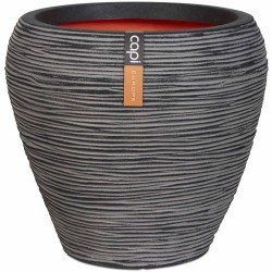 Capi Jarrón Nature Rib cónico gris antracita 42x38 cm KOFZ362
