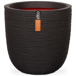 Capi Macetero Nature Rib negro 54x52 cm KBLR935 