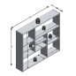 FMD Estantería de pared con 9 compartimentos gris hormigón