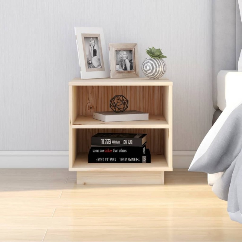vidaXL Mesita de noche de madera maciza de pino 40x34x40 cm vidaXL Mesita de noche de madera maciza de pino 40x34x40 cm