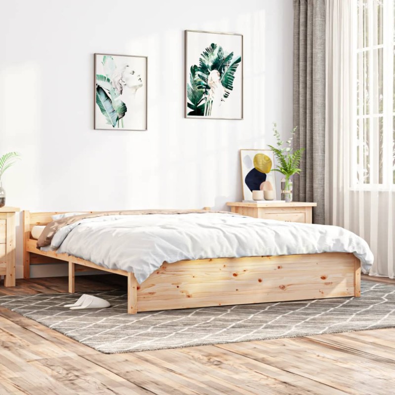 vidaXL Estructura de cama madera maciza 150x200 cm