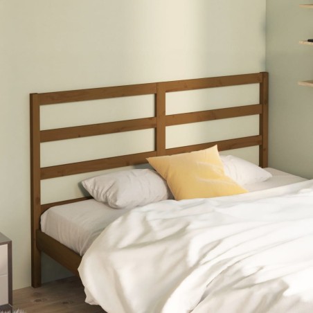 vidaXL Cabecero de cama madera maciza de pino marrón miel 141x4x100 cm