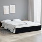 vidaXL Estructura de cama doble madera maciza negro 135x190 cm vidaXL Estructura de cama doble madera maciza negro 135x190 cm