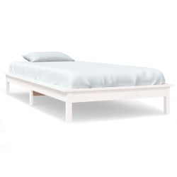 vidaXL Estructura de cama madera maciza de pino blanco 75x190 cm