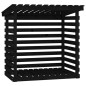 vidaXL Leñero de madera maciza de pino negro 108x73x108 cm vidaXL Leñero de madera maciza de pino negro 108x73x108 cm