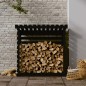 vidaXL Leñero de madera maciza de pino negro 108x73x108 cm vidaXL Leñero de madera maciza de pino negro 108x73x108 cm