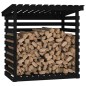 vidaXL Leñero de madera maciza de pino negro 108x73x108 cm vidaXL Leñero de madera maciza de pino negro 108x73x108 cm