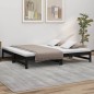 vidaXL Sofá cama extraíble madera maciza de pino negro 2x(75x190) cm vidaXL Sofá cama extraíble madera maciza de pino negro 2x(75x190) cm