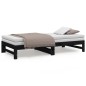 vidaXL Sofá cama extraíble madera maciza de pino negro 2x(75x190) cm vidaXL Sofá cama extraíble madera maciza de pino negro 2x(75x190) cm
