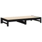 vidaXL Sofá cama extraíble madera maciza de pino negro 2x(75x190) cm vidaXL Sofá cama extraíble madera maciza de pino negro 2x(75x190) cm