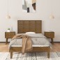 vidaXL Cabecero cama pared madera maciza pino marrón miel 106x3x63 cm vidaXL Cabecero cama pared madera maciza pino marrón miel 106x3x63 cm