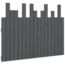 vidaXL Cabecero de cama de pared madera maciza pino gris 108x3x80 cm