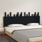 vidaXL Cabecero de cama de pared madera maciza pino negro 204x3x80 cm