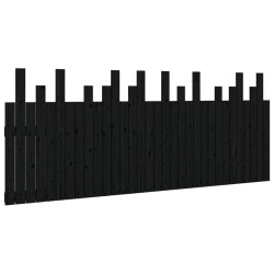 vidaXL Cabecero de cama de pared madera maciza pino negro 204x3x80 cm