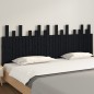 vidaXL Cabecero de cama de pared madera maciza pino negro 204x3x80 cm