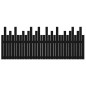 vidaXL Cabecero de cama de pared madera maciza pino negro 204x3x80 cm