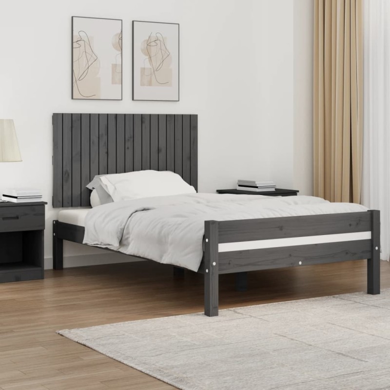 vidaXL Cabecero de cama de pared madera maciza pino gris 108x3x60 cm vidaXL Cabecero de cama de pared madera maciza pino gris 108x3x60 cm