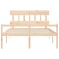 vidaXL Cama para personas mayores con cabecero madera maciza 160x200cm vidaXL Cama para personas mayores con cabecero madera maciza 160x200cm
