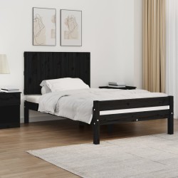 vidaXL Cabecero de cama de pared madera maciza pino negro 108x3x60 cm