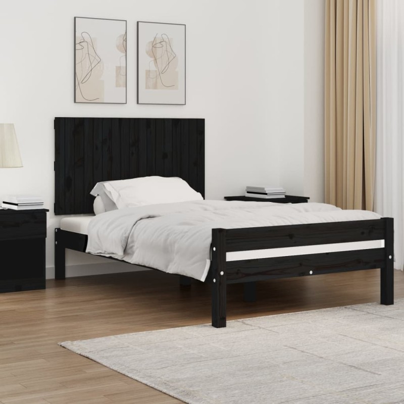 vidaXL Cabecero de cama de pared madera maciza pino negro 108x3x60 cm vidaXL Cabecero de cama de pared madera maciza pino negro 108x3x60 cm
