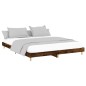 vidaXL Estructura de cama madera contrachapada roble ahumado 120x200cm