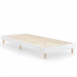 vidaXL Estructura de cama madera contrachapada blanco brillo 75x190 cm