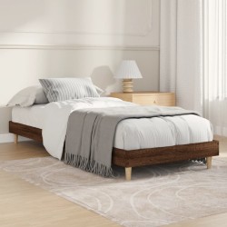 vidaXL Estructura de cama madera contrachapada roble marrón 75x190 cm