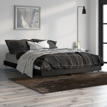 vidaXL Estructura de cama de madera contrachapada negra 140x190 cm