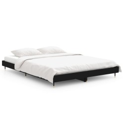 vidaXL Estructura de cama de madera contrachapada negra 140x190 cm