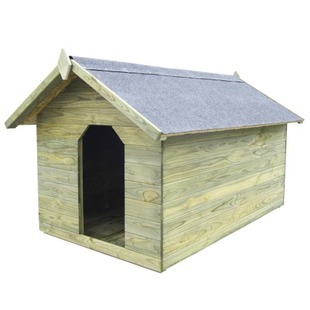 vidaXL Casa de perros de jardín tejado abierto madera pino impregnada