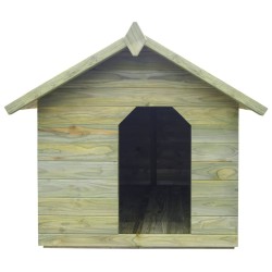 vidaXL Casa de perros de jardín tejado abierto madera pino impregnada