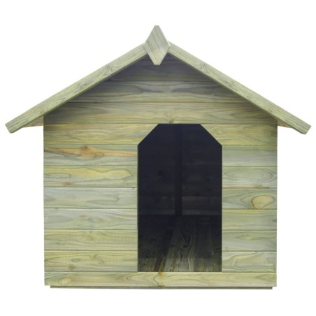 vidaXL Casa de perros de jardín tejado abierto madera pino impregnada
