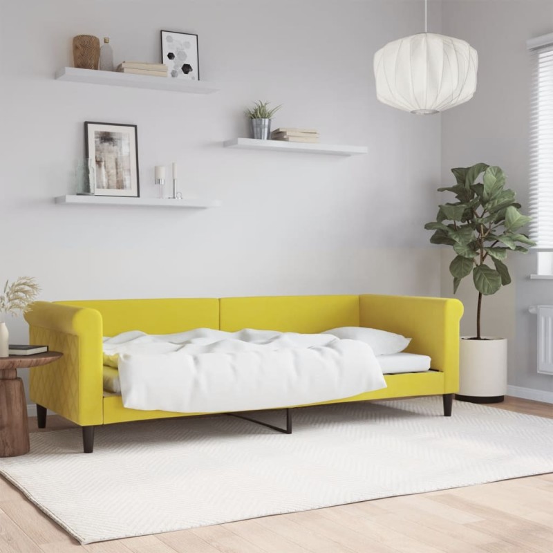 vidaXL Sofá cama terciopelo amarillo 80x200 cm vidaXL Sofá cama terciopelo amarillo 80x200 cm