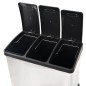 vidaXL Cubo de reciclaje y basura con pedal acero inoxidable 24 L vidaXL Cubo de reciclaje y basura con pedal acero inoxidable 24 L