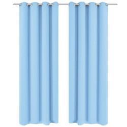 vidaXL Cortinas opacas 2 piezas con ojales de metal 135x175cm turquesa