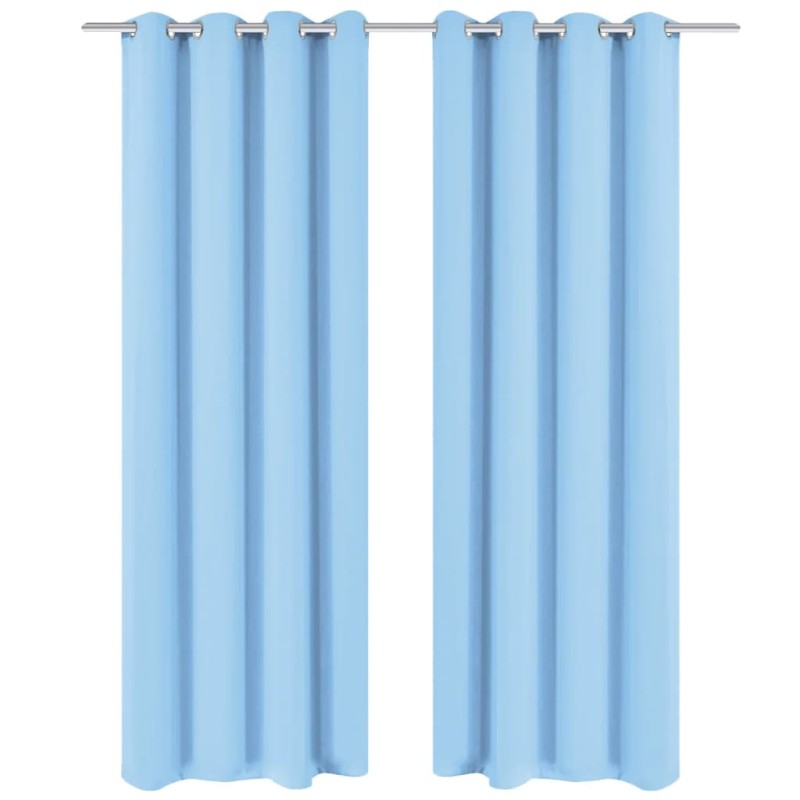 vidaXL Cortinas opacas 2 piezas con ojales de metal 135x175cm turquesa vidaXL Cortinas opacas 2 piezas con ojales de metal 135x175cm turquesa