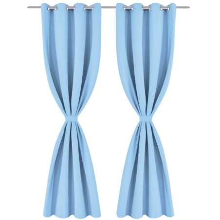 vidaXL Cortinas opacas 2 piezas con ojales de metal 135x175cm turquesa