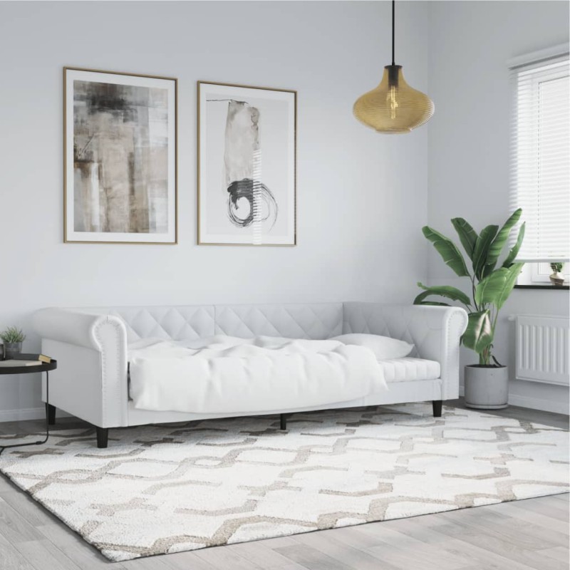 vidaXL Sofá cama cuero sintético blanco 80x200 cm vidaXL Sofá cama cuero sintético blanco 80x200 cm