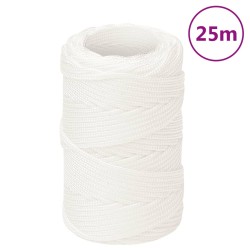 vidaXL Cuerda de barco polipropileno blanco intenso 2 mm 25 m