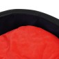 vidaXL Cama para perros felpa y cuero sintético negro rojo 99x89x21 cm vidaXL Cama para perros felpa y cuero sintético negro rojo 99x89x21 cm