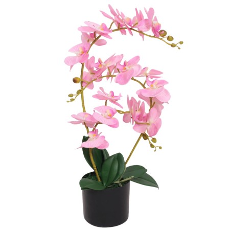vidaXL Planta artificial orquídea con macetero 65 cm rosa