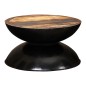 vidaXL Mesa de centro madera maciza reciclada base negra 60x60x33 cm vidaXL Mesa de centro madera maciza reciclada base negra 60x60x33 cm