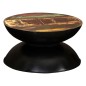 vidaXL Mesa de centro madera maciza reciclada base negra 60x60x33 cm vidaXL Mesa de centro madera maciza reciclada base negra 60x60x33 cm