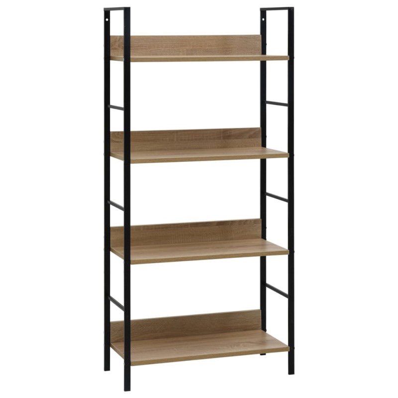vidaXL Estantería de 4 niveles madera ingeniería roble 60x27,6x124,5cm vidaXL Estantería de 4 niveles madera ingeniería roble 60x27,6x124,5cm