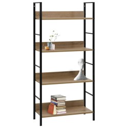 vidaXL Estantería de 4 niveles madera ingeniería roble 60x27,6x124,5cm