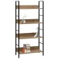 vidaXL Estantería de 4 niveles madera ingeniería roble 60x27,6x124,5cm vidaXL Estantería de 4 niveles madera ingeniería roble 60x27,6x124,5cm