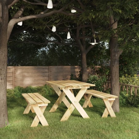 vidaXL Mesa de jardín de madera de pino impregnada 110x73x70 cm